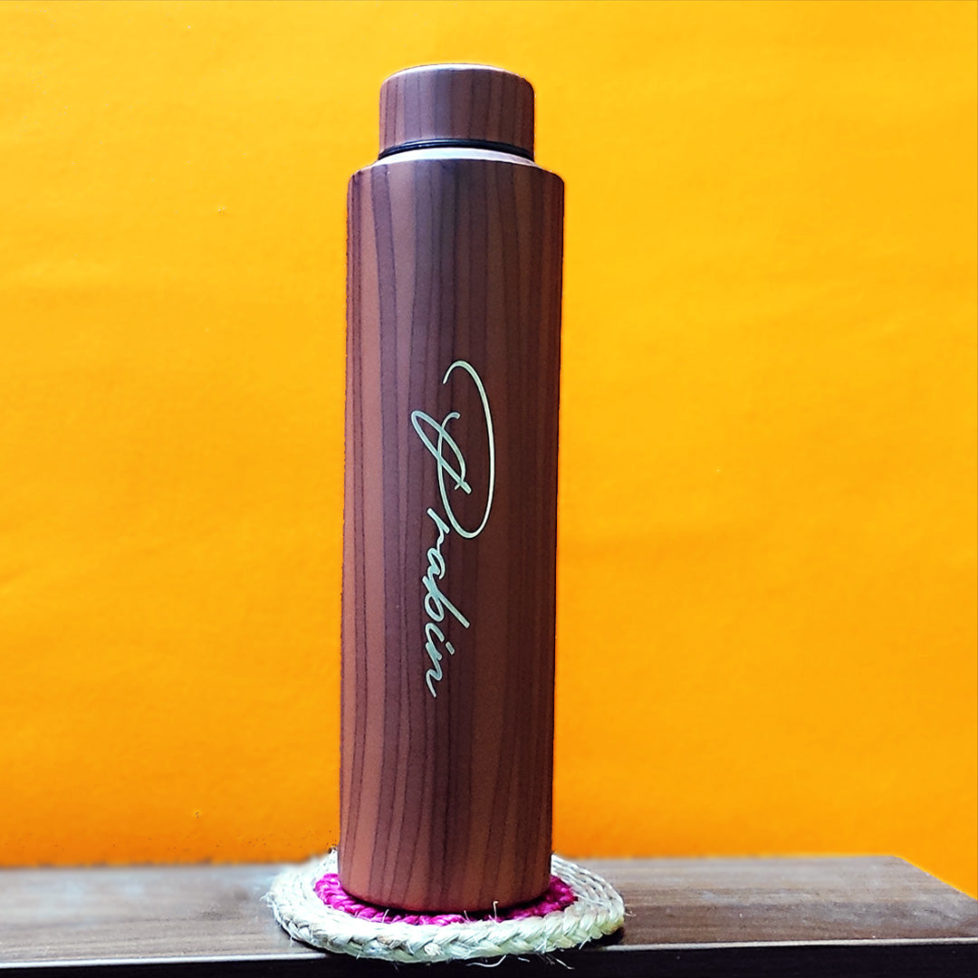 Wooden Colored Personalized Bottle 1 Liter