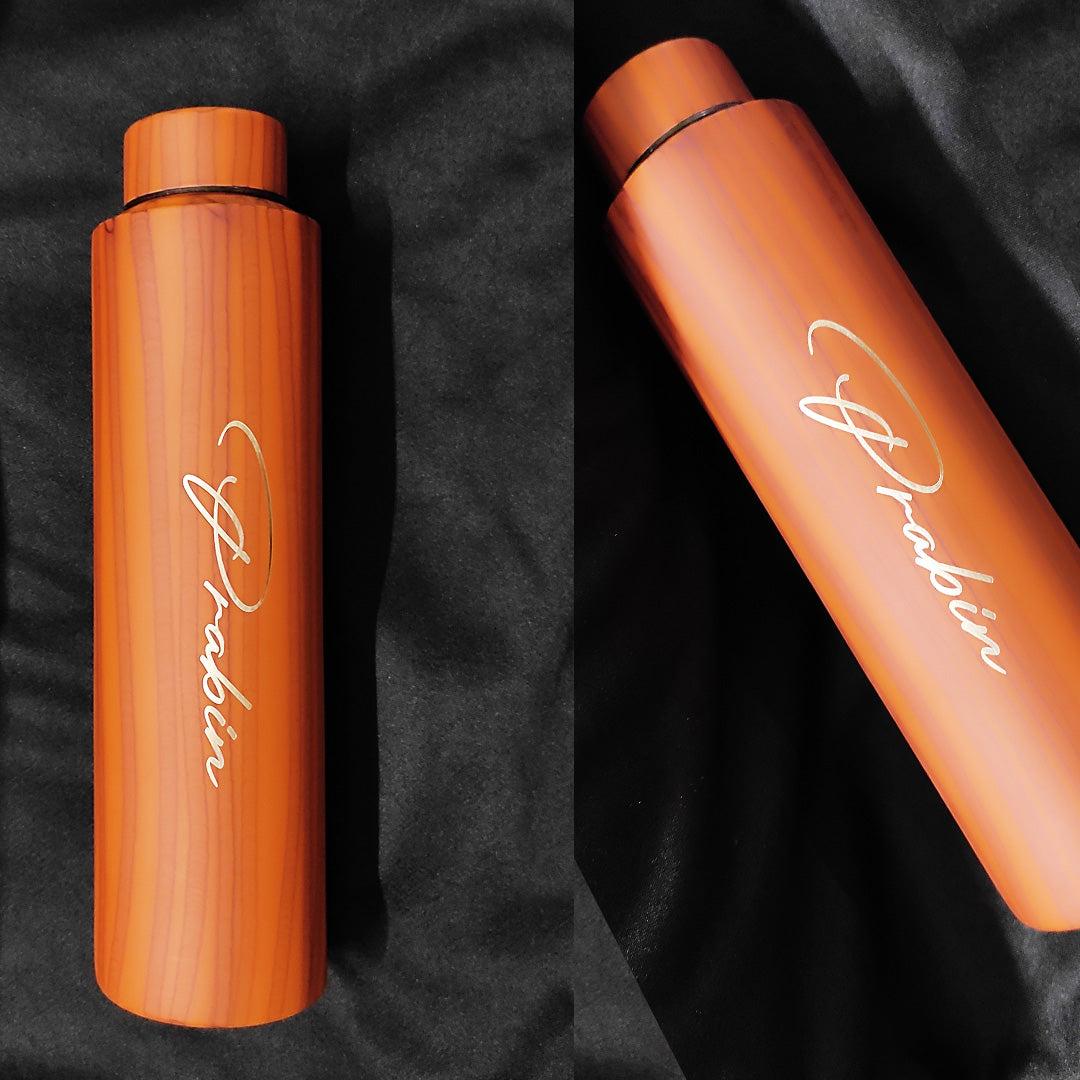 Wooden Colored Personalized Bottle 1 Liter