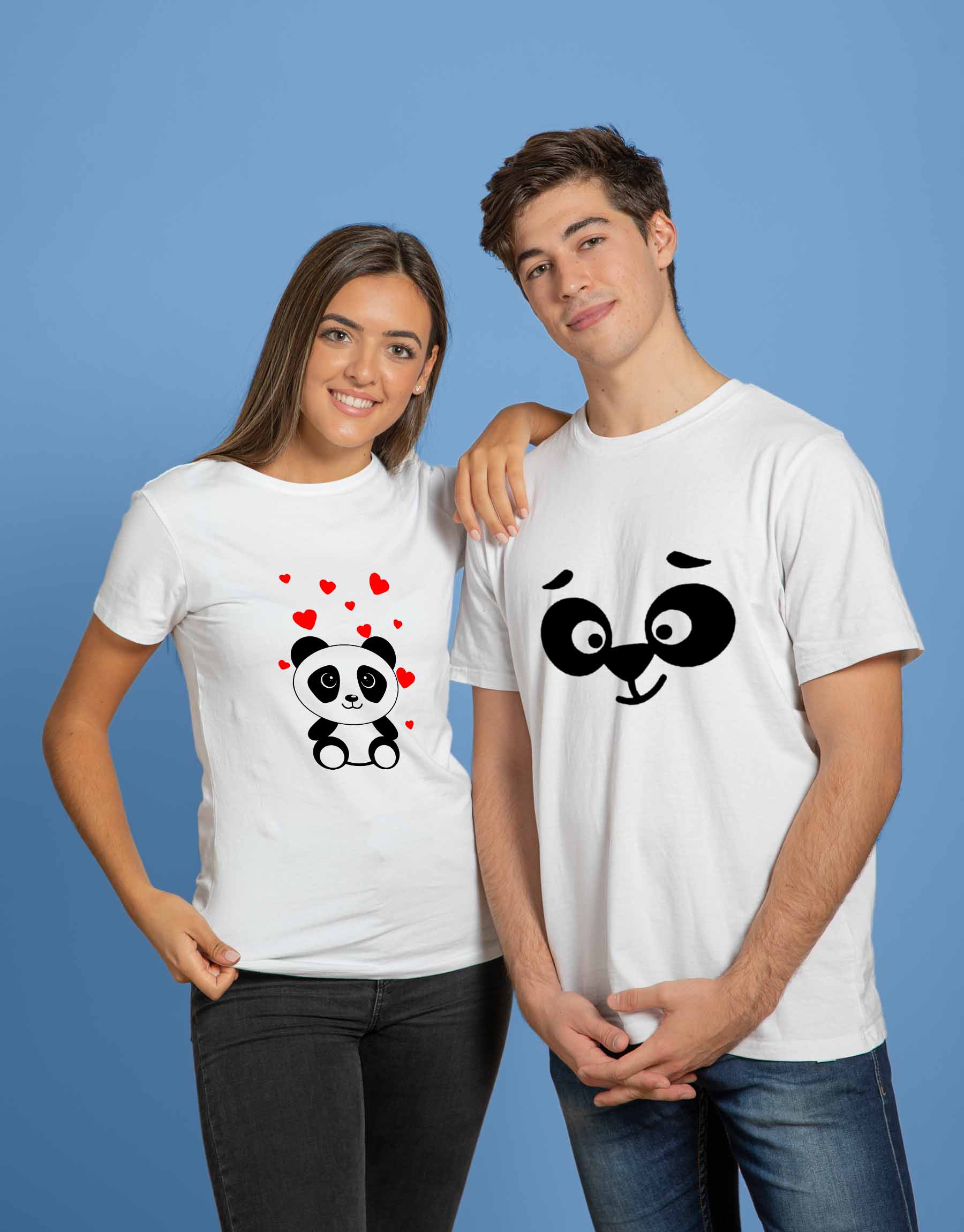 Panda T-Shirts For Couple - White – TEEGURUJI