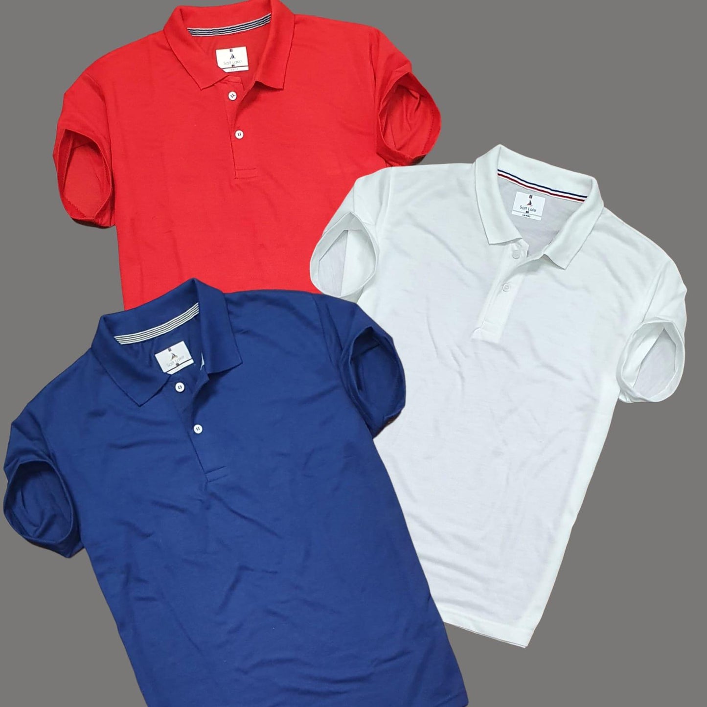 Plane Matty Solid Half Sleeves Mens Polo neck T-Shirt Pack Of 3