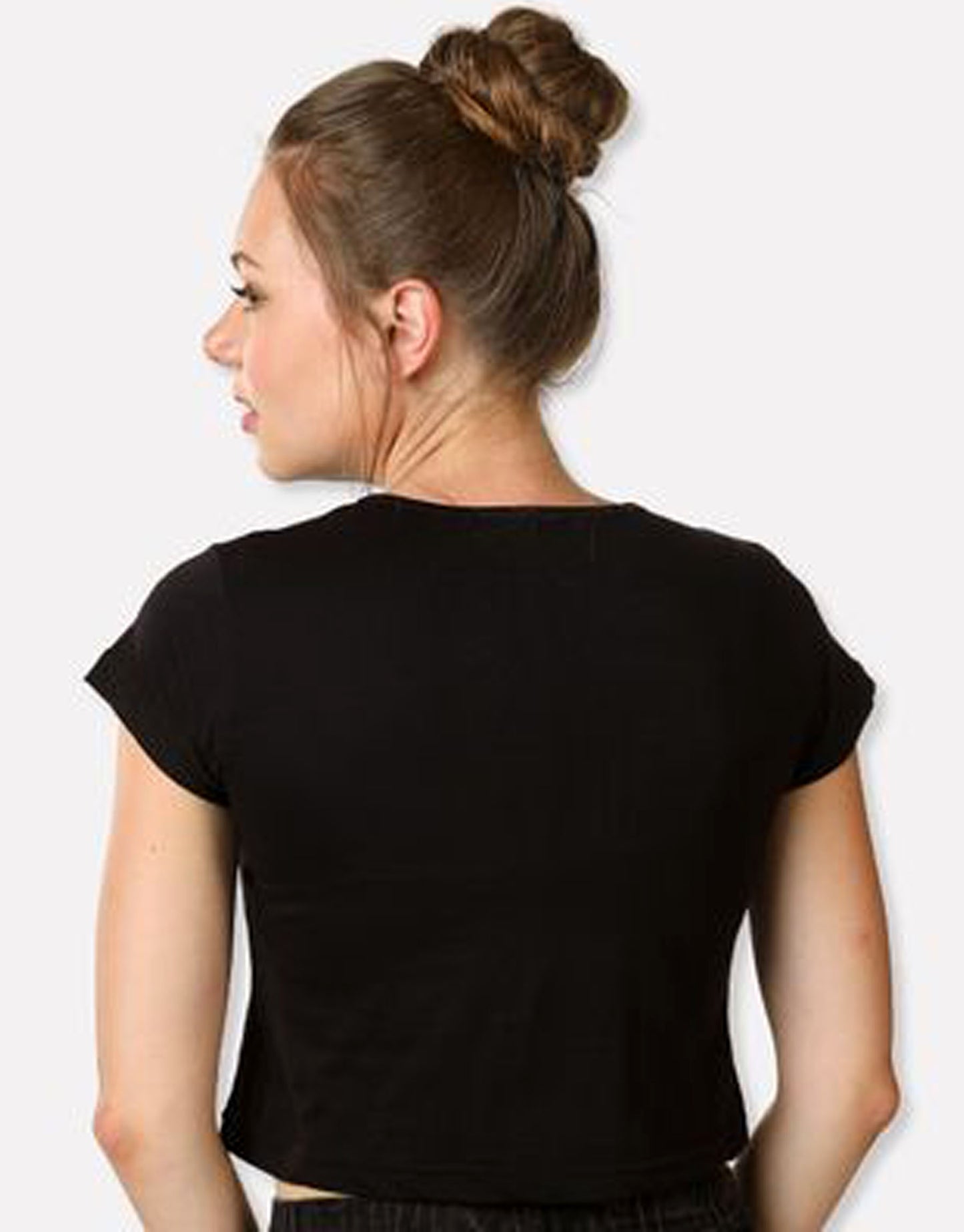 Black color - Stylish Short sleeve Crop Top for women