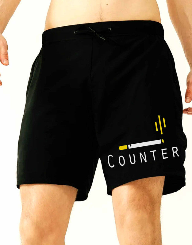 Counter Printed Black Shorts For Men - 349.00 - TEEGURUJI - Free Shipping