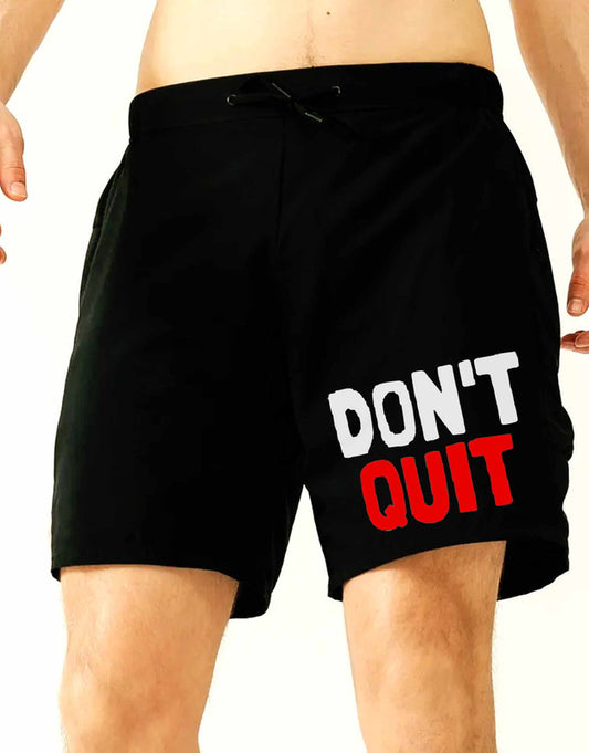Don't Quit Printed Black Shorts for men - 349.00 - TEEGURUJI - Free Shipping