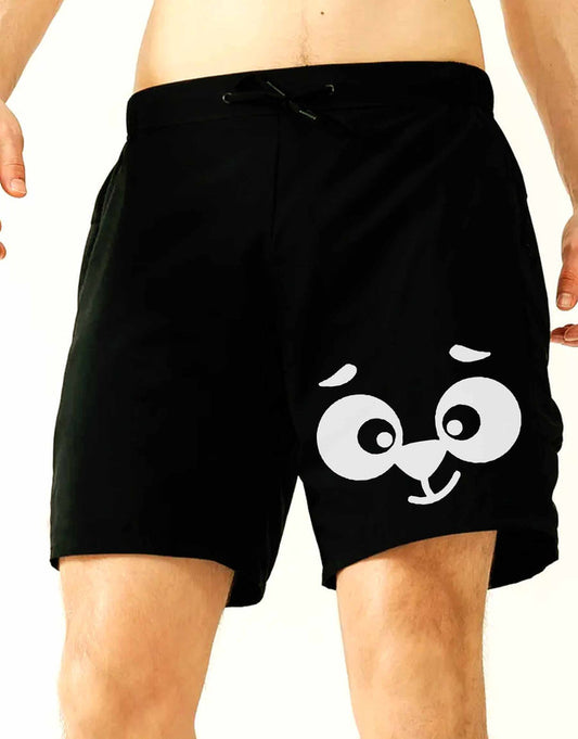 Panda Printed Black Shorts For Men - 349.00 - TEEGURUJI - Free Shipping
