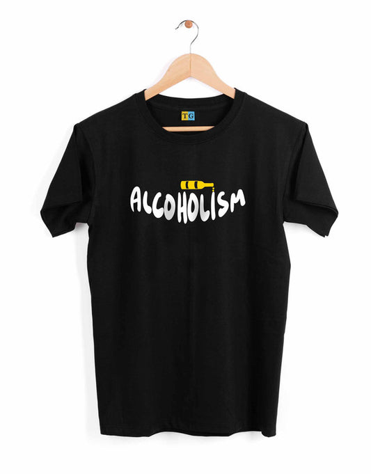Alcoholism Stylish Printed T-Shirt - 499.00 - TEEGURUJI - Free Shipping
