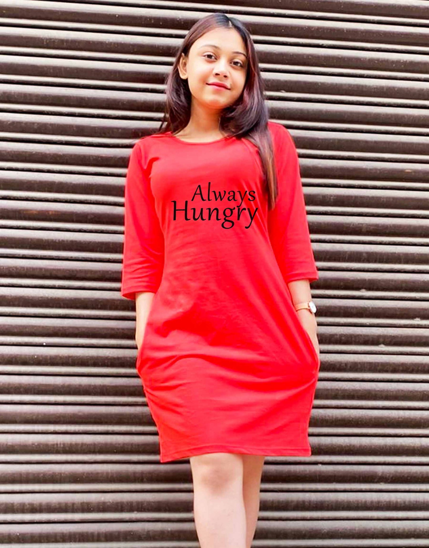 Always Hungry - T shirt Dress For Women - 699.00 - TEEGURUJI - Free Shipping