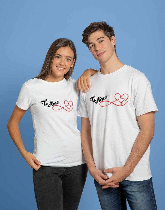 Te Amo Printed Couple T-Shirt - 100% cotton - 999.00 - TEEGURUJI - Free Shipping